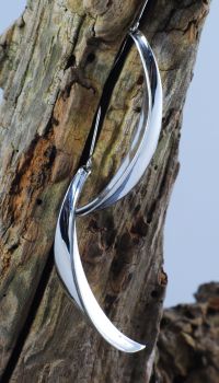 Fold formed silver earrings